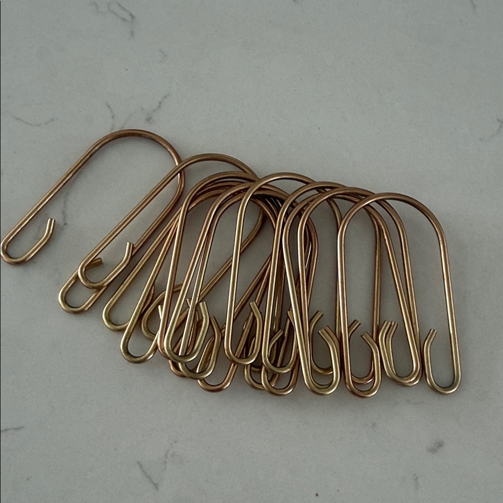 Brass Shower Curtain Hooks - Multipack